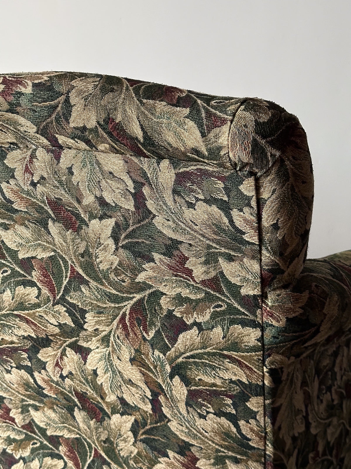 Sage Acanthus Tapestry Club Chairs, John Hutton for Donghia Luciano, 1990s, Pair