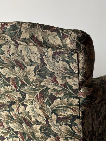 Sage Acanthus Tapestry Club Chairs, John Hutton for Donghia Luciano, 1990s, Pair