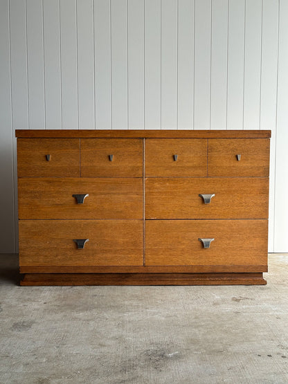 Architectural Oak 6-Drawer Dresser, C. 1960s