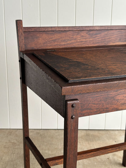 Antique American Oak Schoolhouse Children's Writing Desk