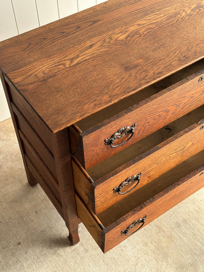 Antique Oak Chest of Drawers, Late 19th Century