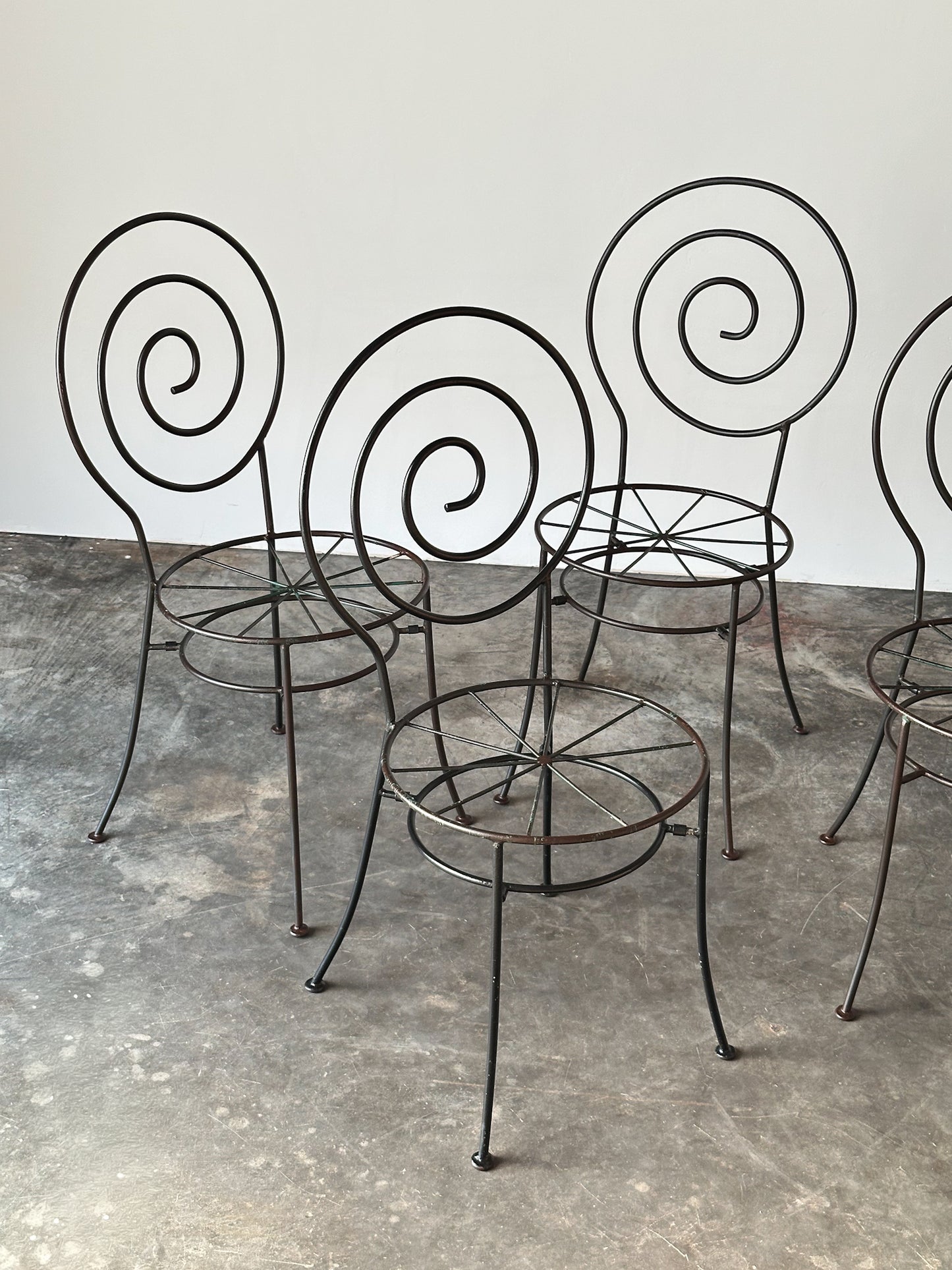 Spiral Iron Chairs in the Style of Luigi Serafini for Sawaya & Moroni, 1980s, Set of 6