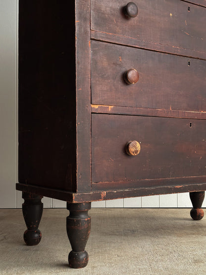 Late 19th Century Antique Painted Pine Chest of Drawers, Original Surface