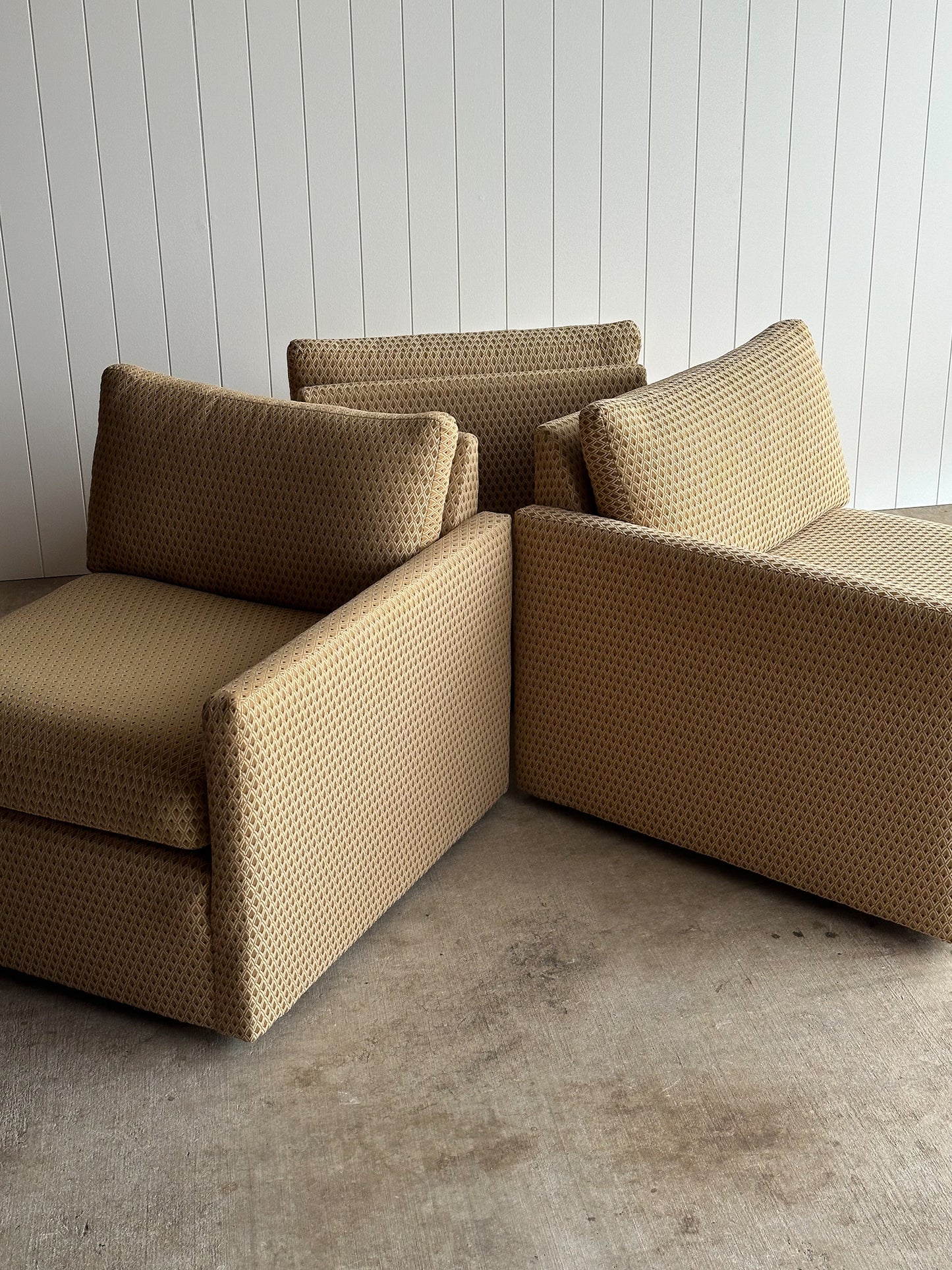 Vintage Three-Piece Modular Lounge Sectional Sofa, Charles Pfister for Knoll