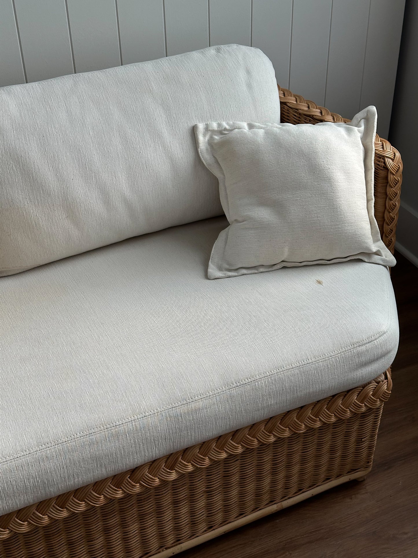 Vintage Brown Jordan Braided Wicker Sofa