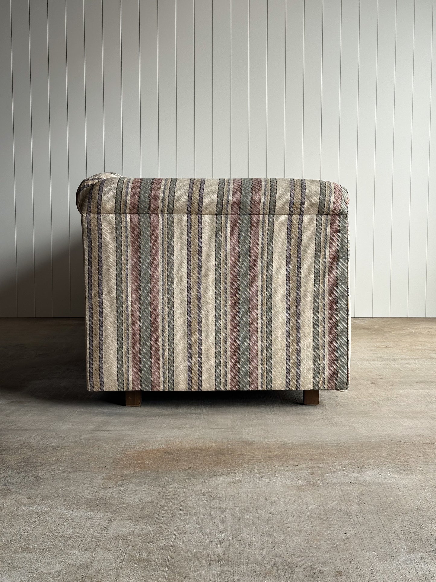 Vintage Postmodern Three-Piece Modular Sofa in Original Striped Upholstery, C. 1980s