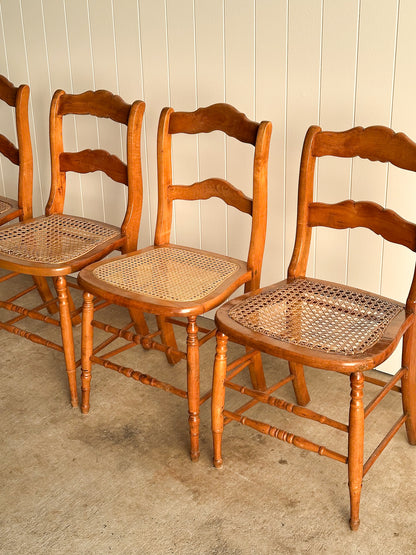 Antique French Country Dining Chairs, Set of 4