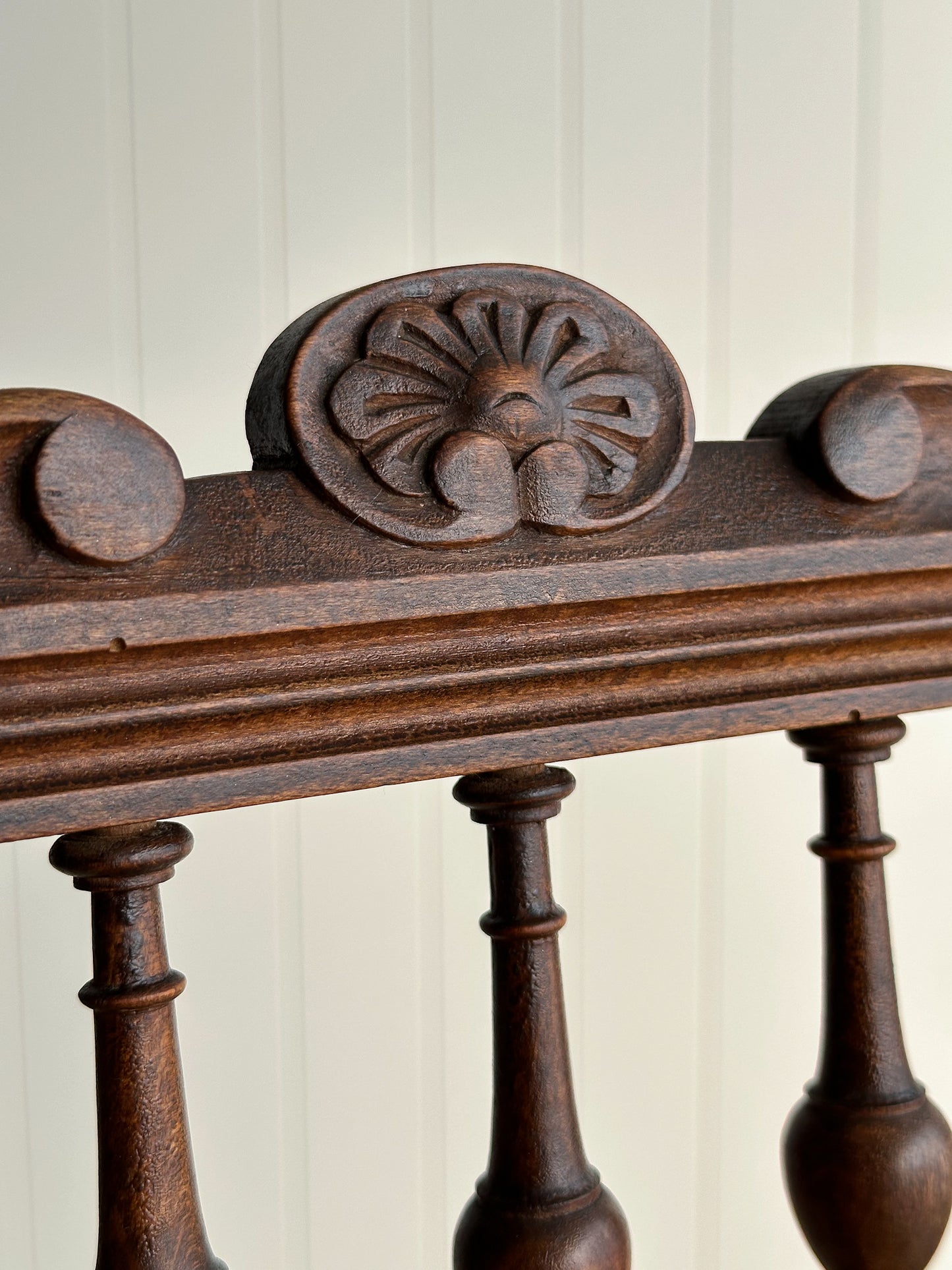 Set of Four Antique Dining Chairs With Carved Crest