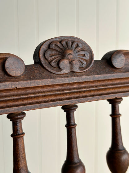 Set of Four Antique Dining Chairs With Carved Crest