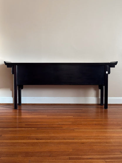 Vintage Century Furniture Black Lacquered Console Table