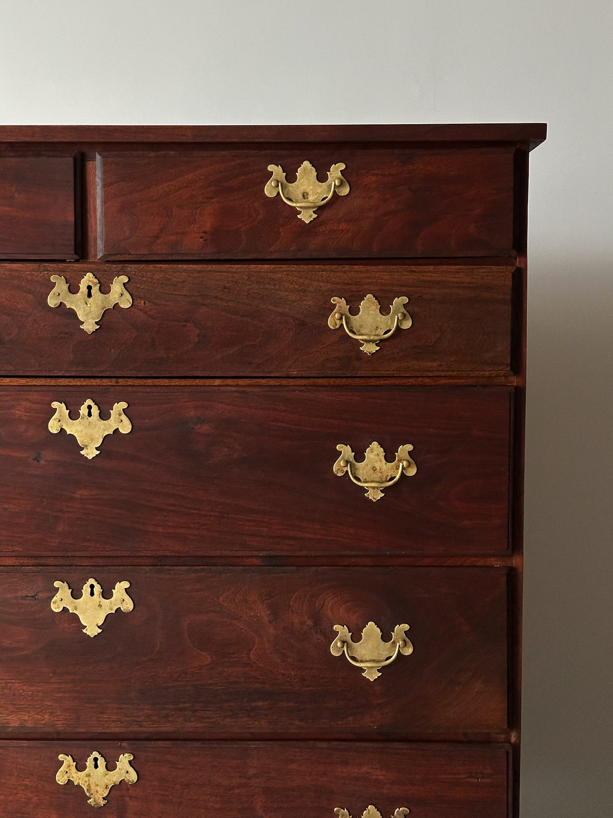 Chippendale-Style Black Walnut Tall Chest of Drawers, 1930s