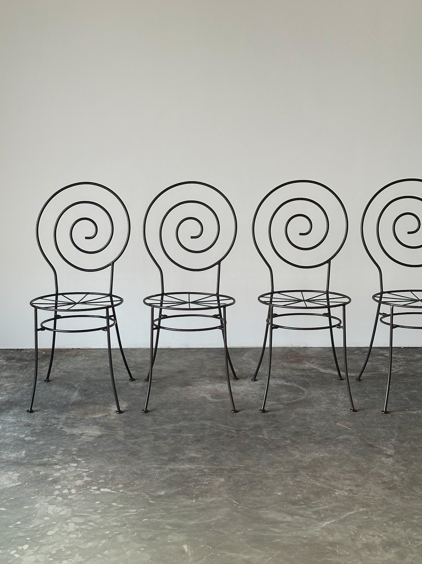 Spiral Iron Chairs in the Style of Luigi Serafini for Sawaya & Moroni, 1980s, Set of 6