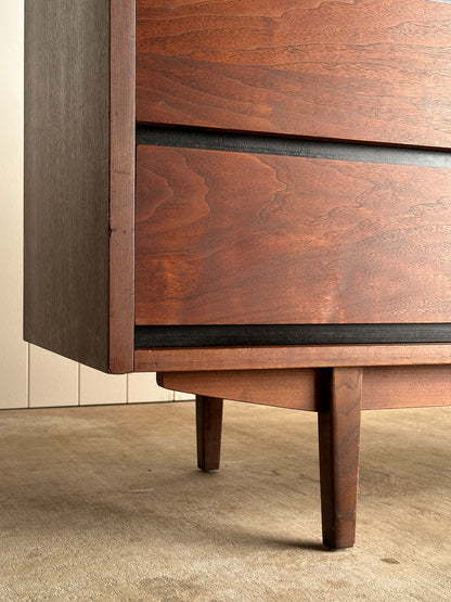 Mid-Century Walnut Nine-Drawer Dresser by Stanley, C. 1960s