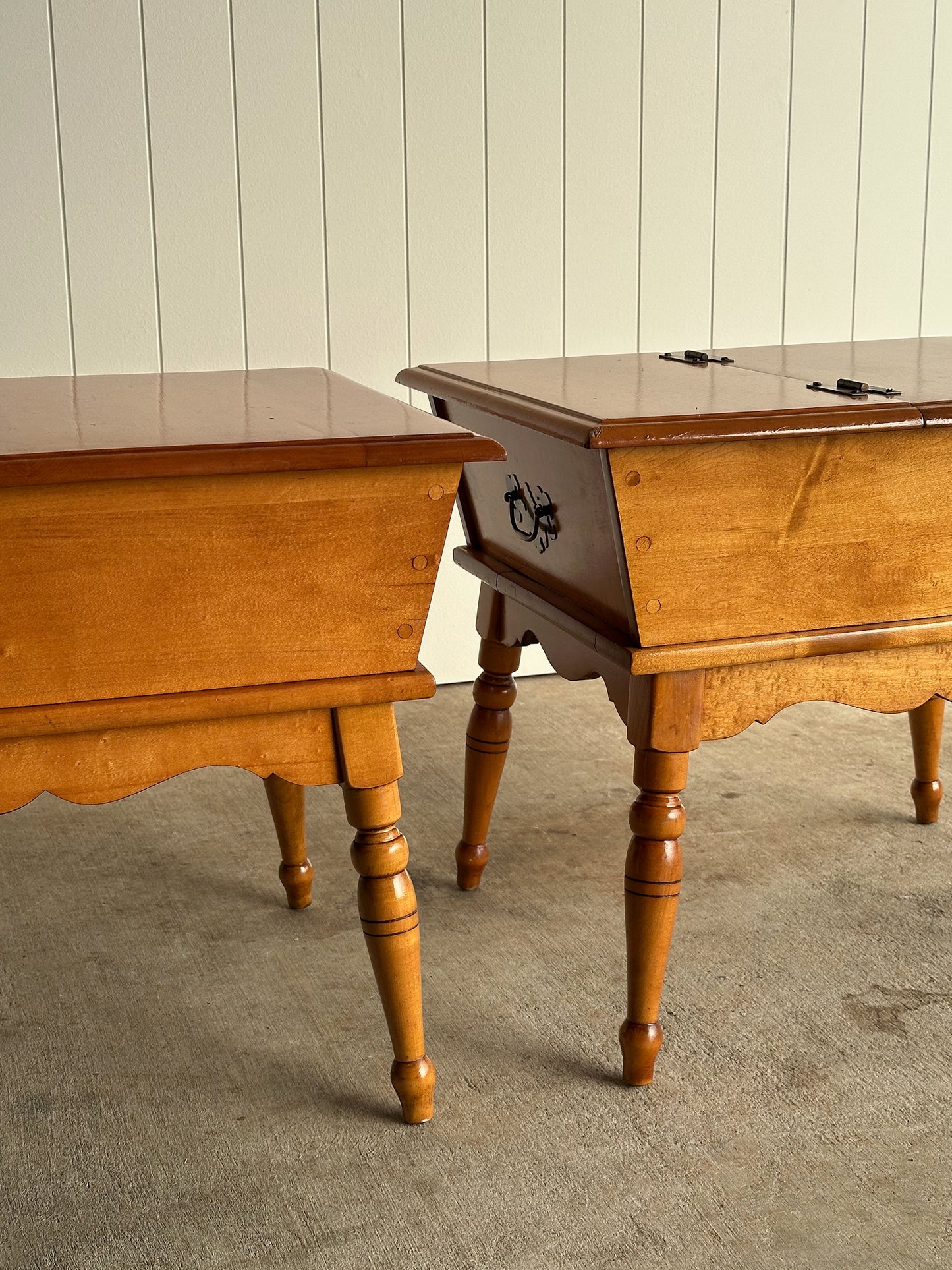 Heywood-Wakefield Maple Dough Box End Tables, C. 1960s