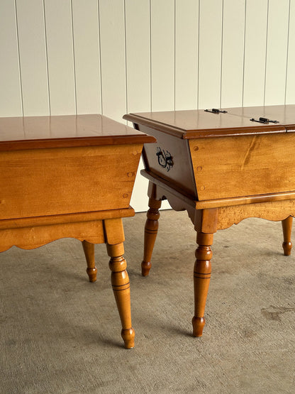 Heywood-Wakefield Maple Dough Box End Tables, C. 1960s