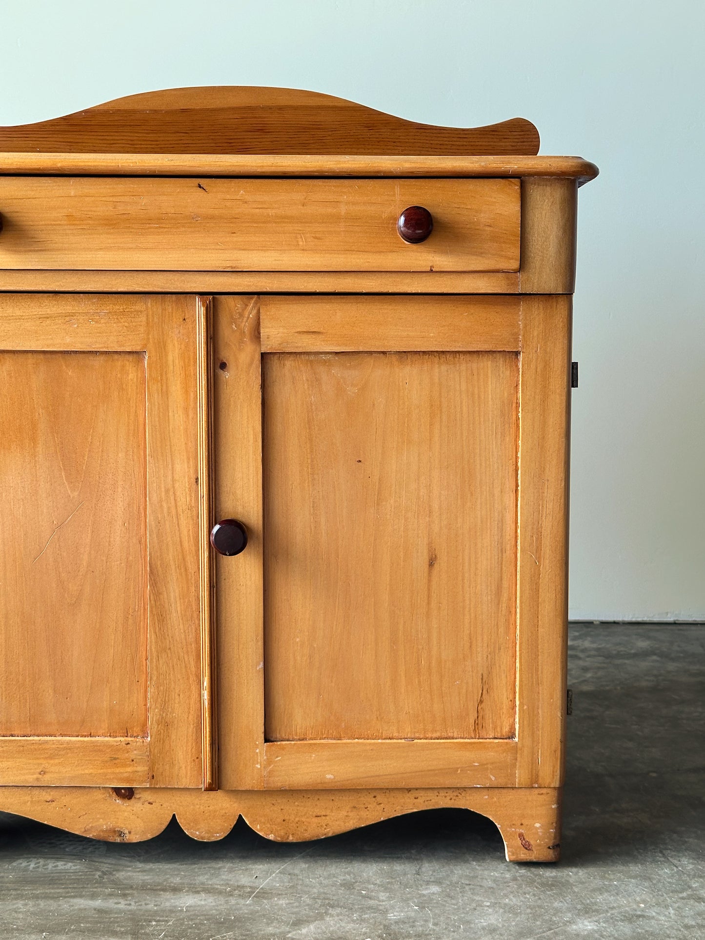 Vintage American Farmhouse Pine Washstand Cabinet