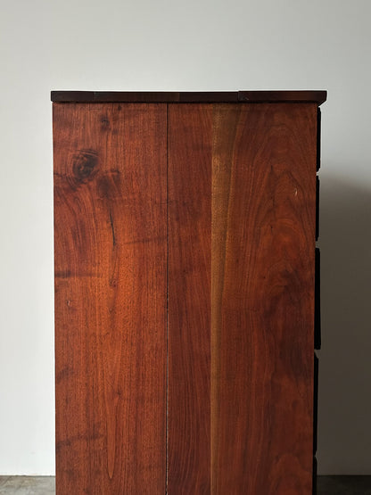 Chippendale-Style Black Walnut Tall Chest of Drawers, 1930s