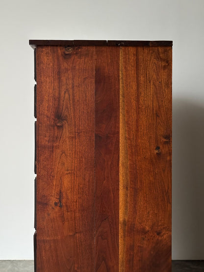 Chippendale-Style Black Walnut Tall Chest of Drawers, 1930s
