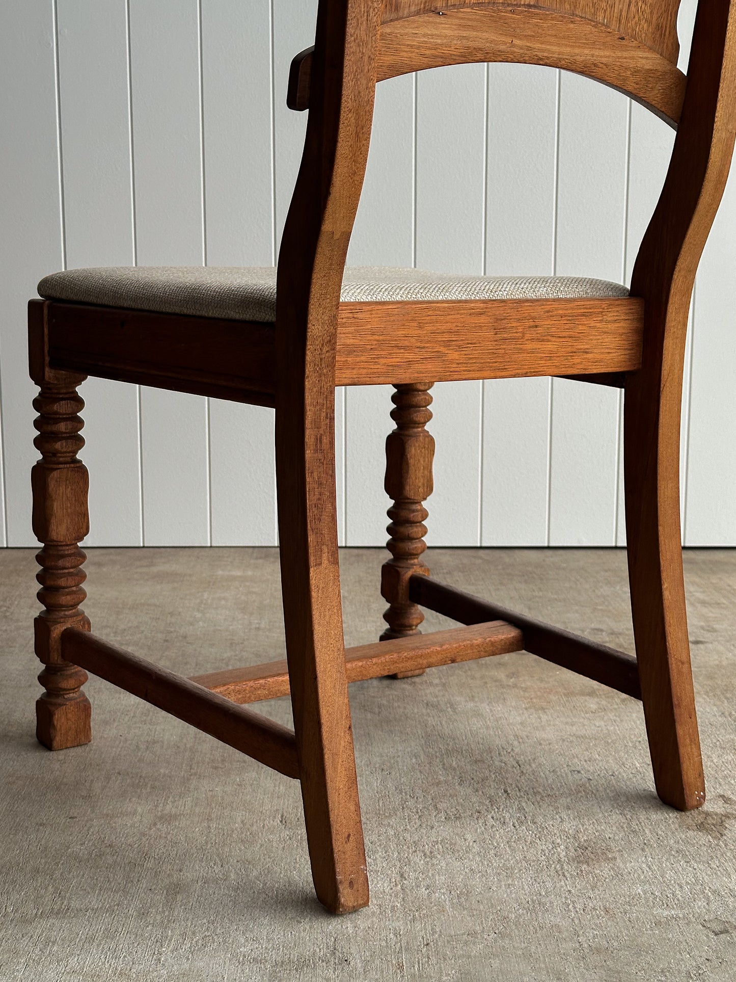 Set of Four Antique English Oak Dining Chairs, C. 1900