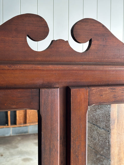 Late 19th Century Antique Mahogany Wardrobe Armoire with Original Mirrors