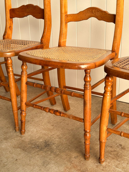 Antique French Country Dining Chairs, Set of 4