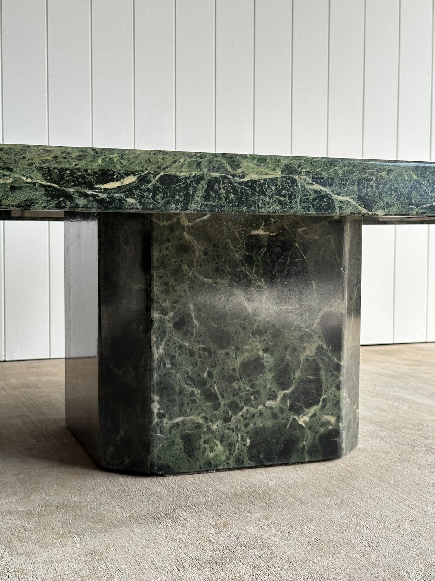 Vintage Italian Verde Alpi Green Marble Coffee Table, C. 1970s