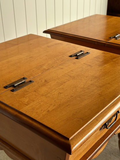 Heywood-Wakefield Maple Dough Box End Tables, C. 1960s
