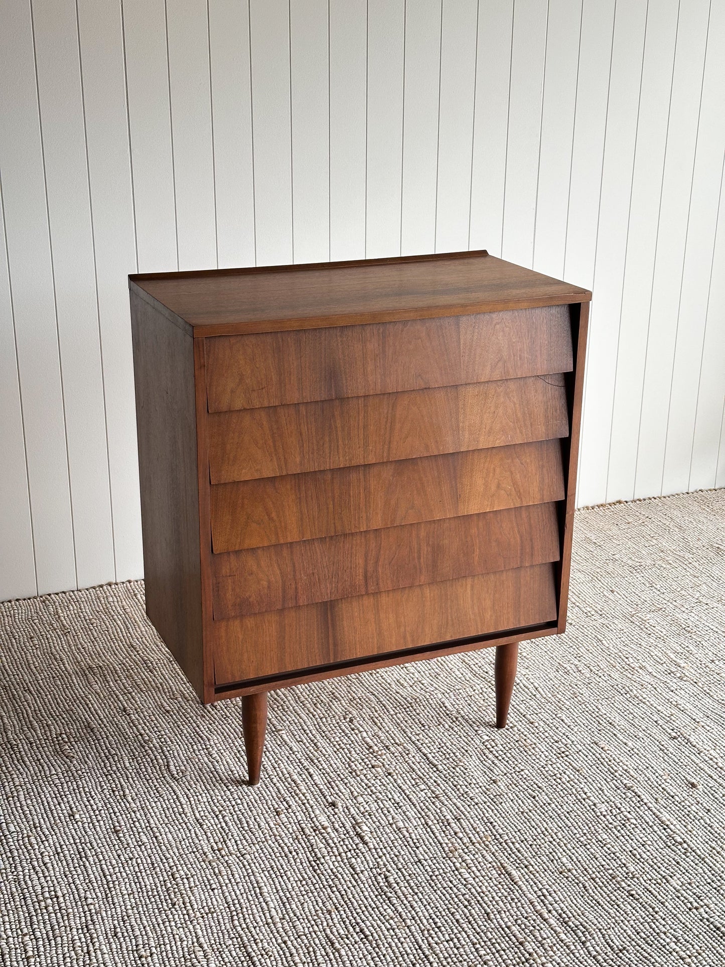 Vintage Mid Century Modern Walnut Chest of Drawers