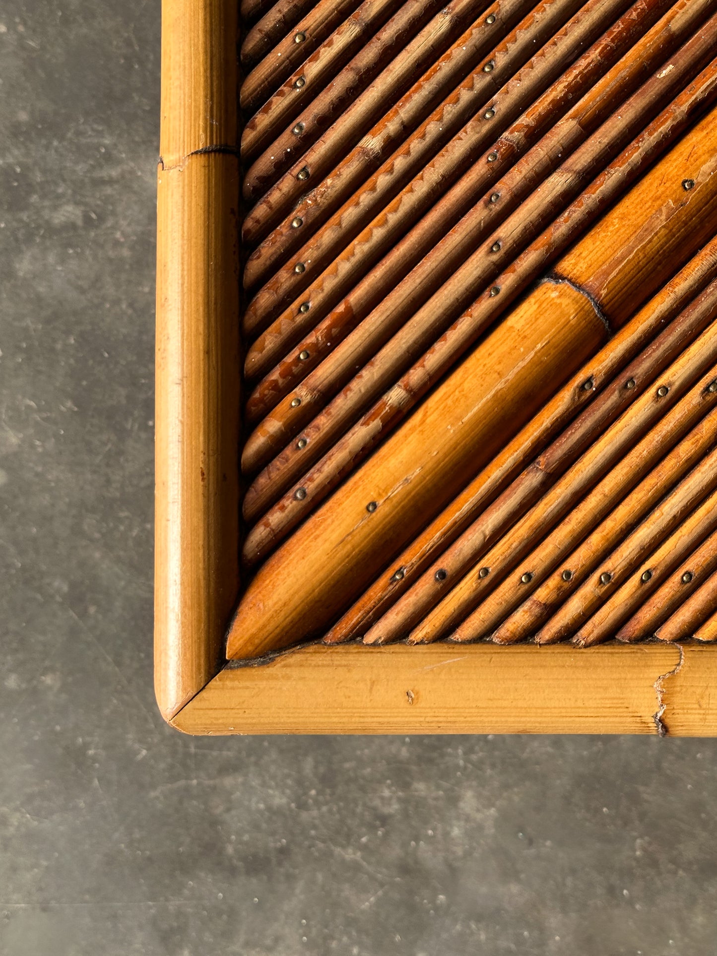 Sunburst Rattan Coffee Table, Attributed to Vivai Del Sud, Italy, 1970s