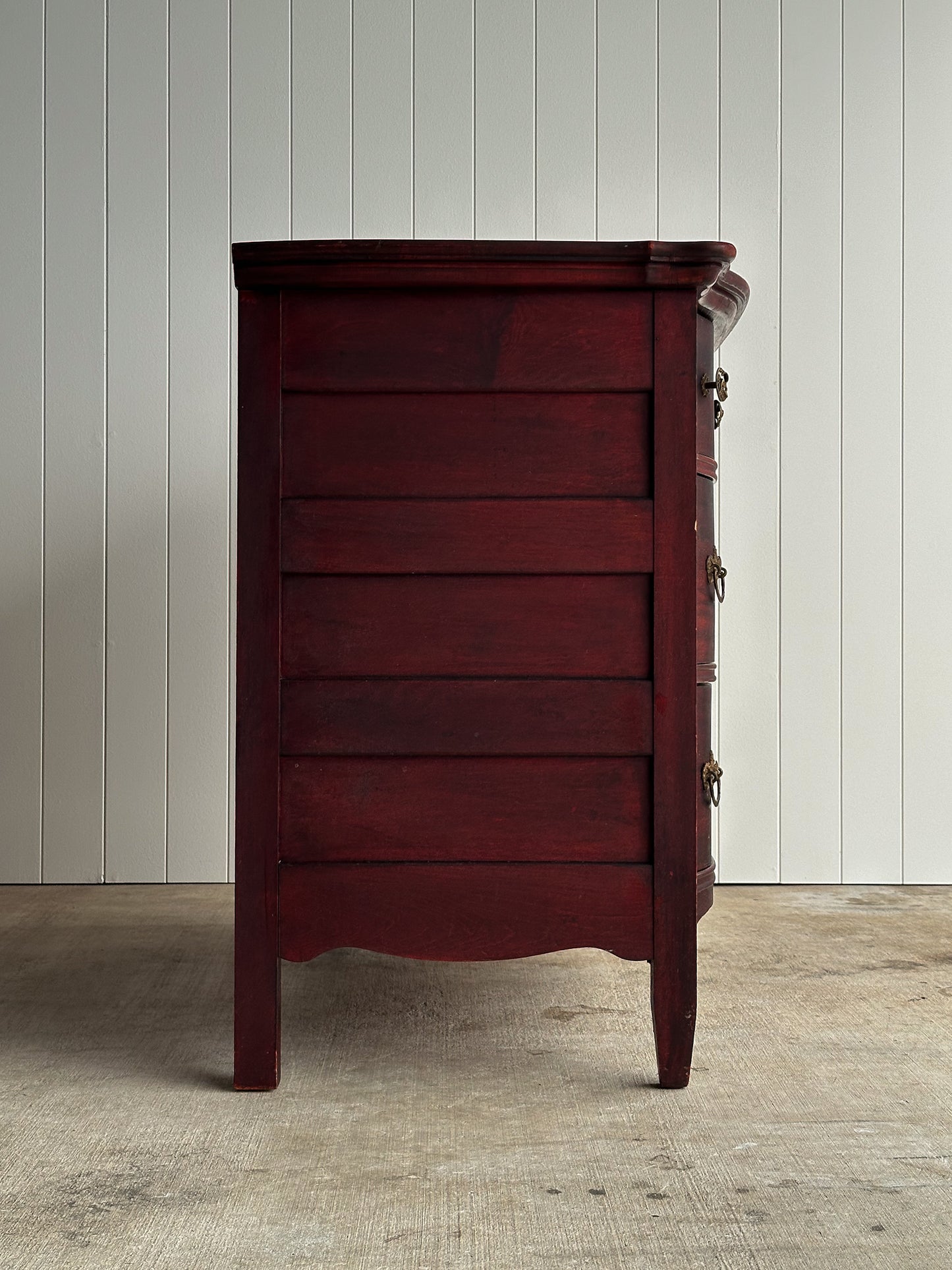 Antique Serpentine Mahogany Chest of Drawers, C. 1890