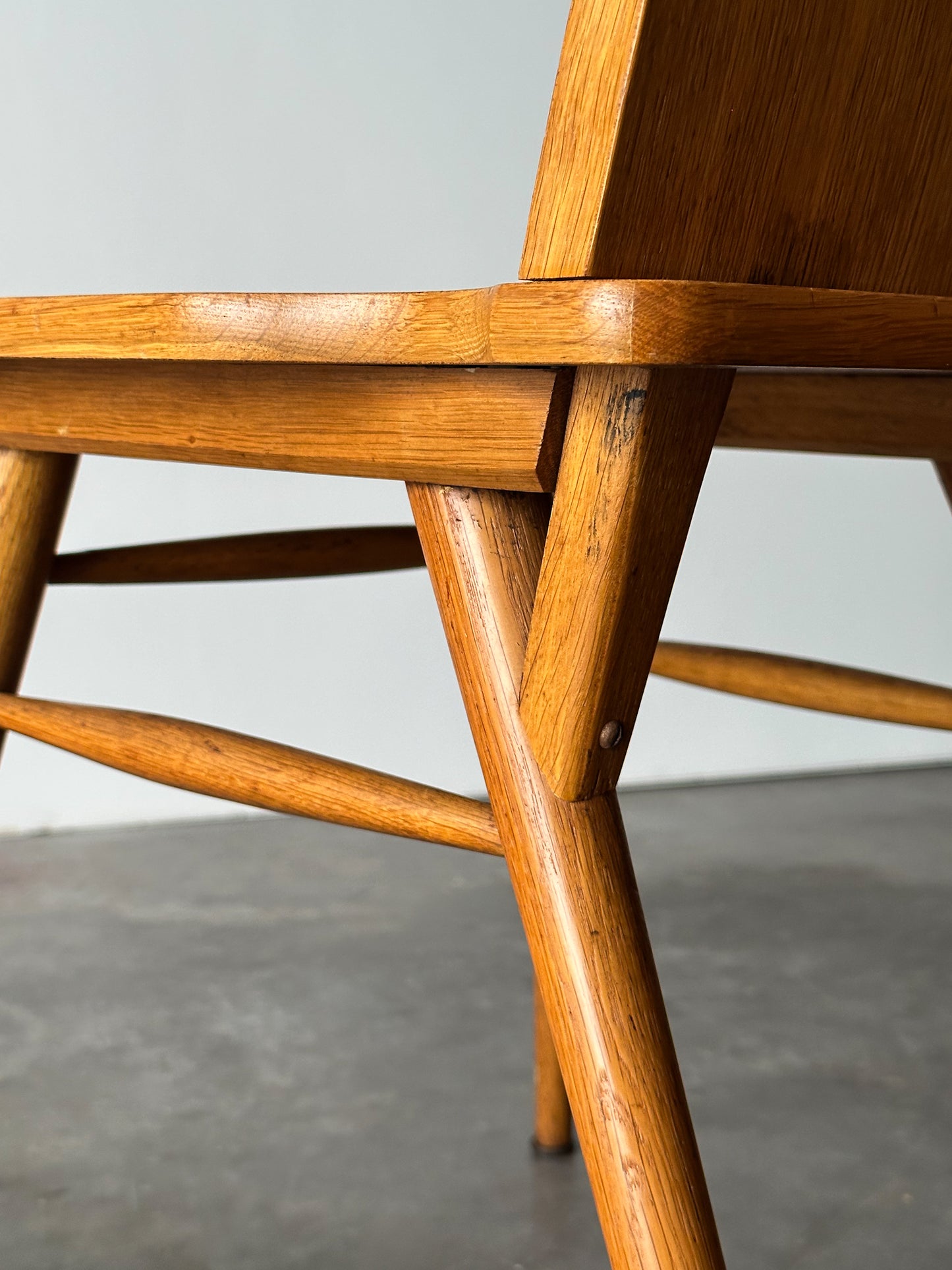 Swiss Alpine Stabelle Oak Dining Set, Mid-Century, Set of 5