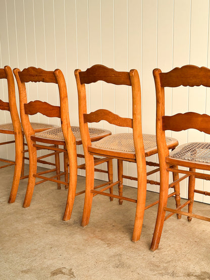 Antique French Country Dining Chairs, Set of 4