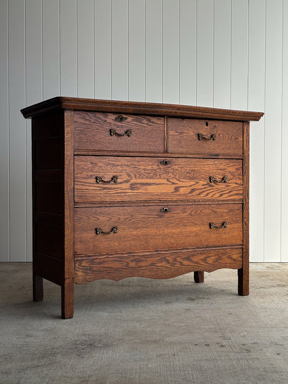 Antique Oak Chest of Drawers, Late 19th Century