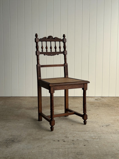 Set of Four Antique Dining Chairs With Carved Crest