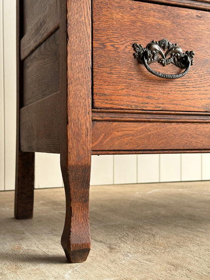 Antique Oak Chest of Drawers, Late 19th Century