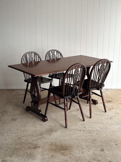 Antique English Windsor Dining Chairs, Set of 4