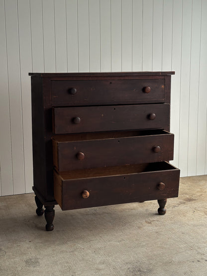 Late 19th Century Antique Painted Pine Chest of Drawers, Original Surface
