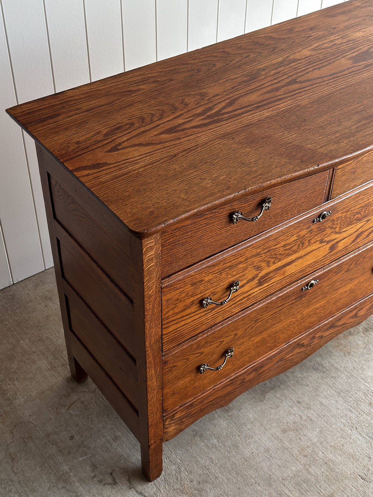 Antique Oak Chest of Drawers, Late 19th Century
