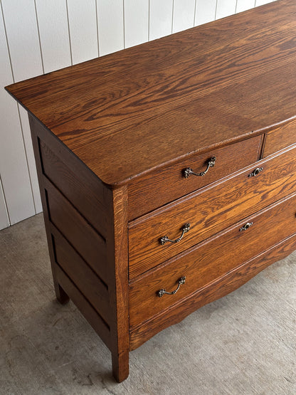 Antique Oak Chest of Drawers, Late 19th Century