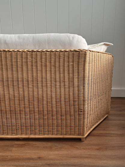 Vintage Brown Jordan Braided Wicker Sofa