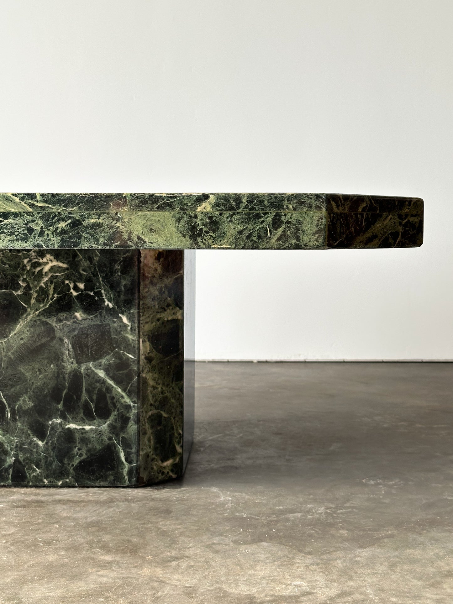 Verde Alpi Marble Coffee Table, Italy, 1970s
