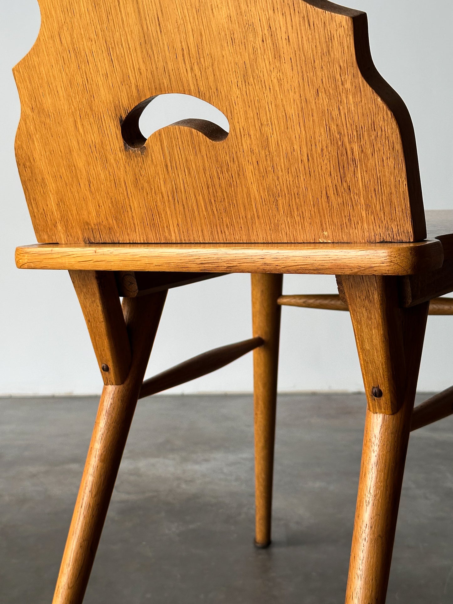 Swiss Alpine Stabelle Oak Dining Set, Mid-Century, Set of 5