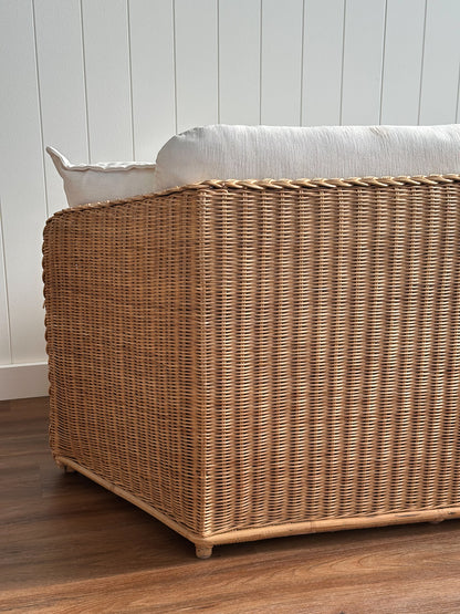 Vintage Brown Jordan Braided Wicker Sofa