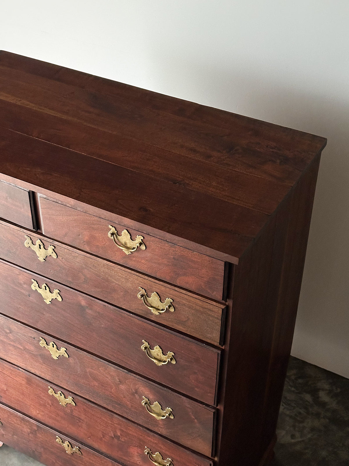Chippendale-Style Black Walnut Tall Chest of Drawers, 1930s