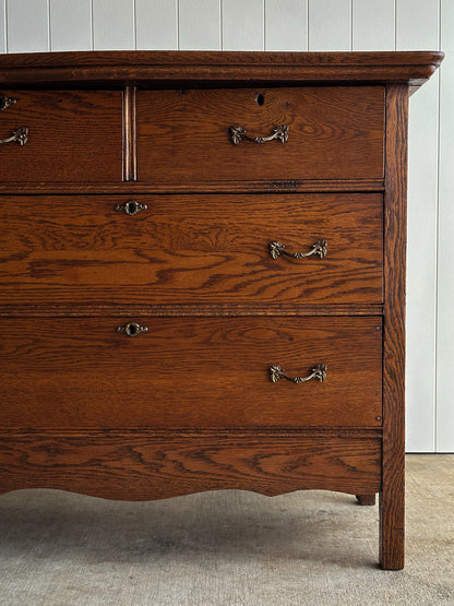 Antique Oak Chest of Drawers, Late 19th Century