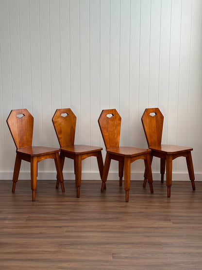 Mid-20th Century Swiss Brutalist Dining Chairs, Set of 4