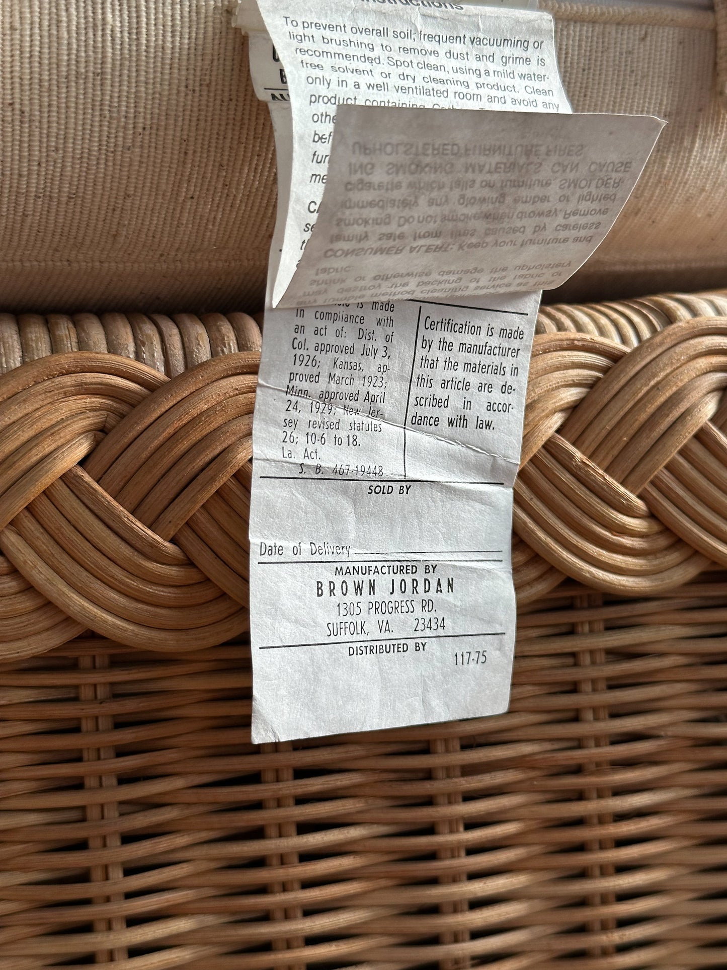 Vintage Brown Jordan Braided Wicker Lounge Chairs, Pair