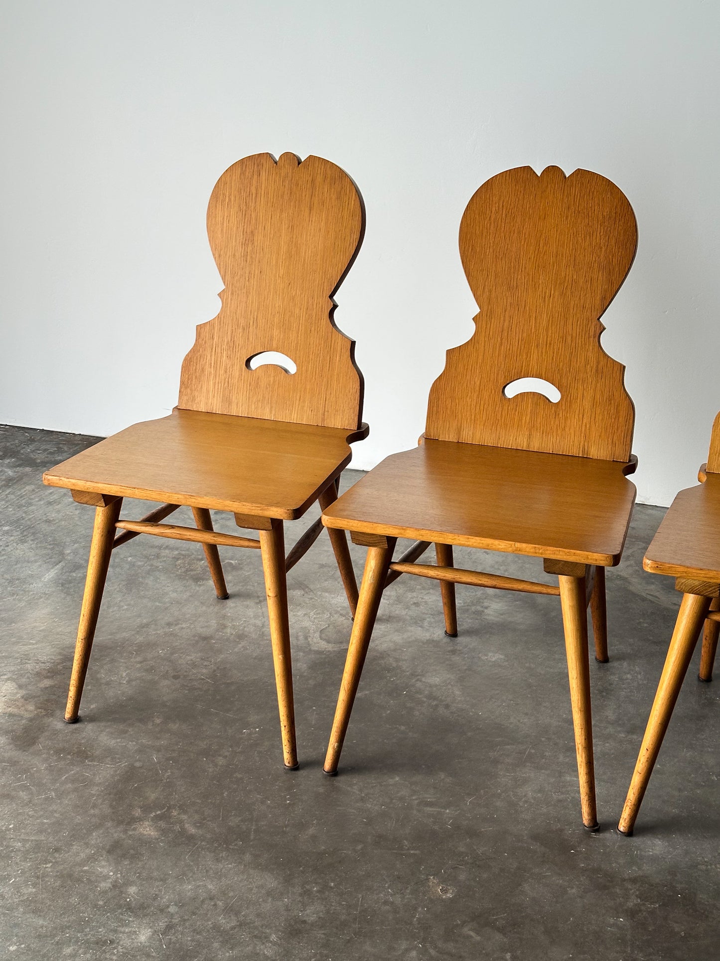 Swiss Alpine Stabelle Oak Dining Set, Mid-Century, Set of 5