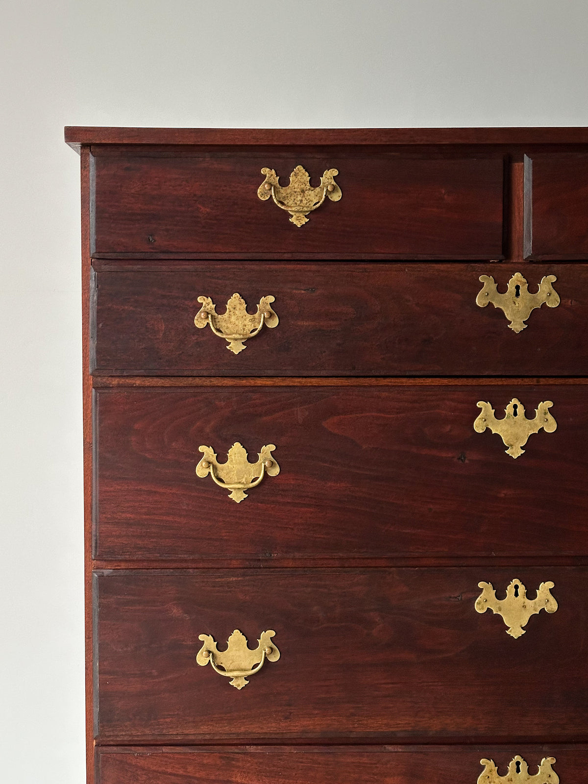 Chippendale-Style Black Walnut Tall Chest of Drawers, 1930s