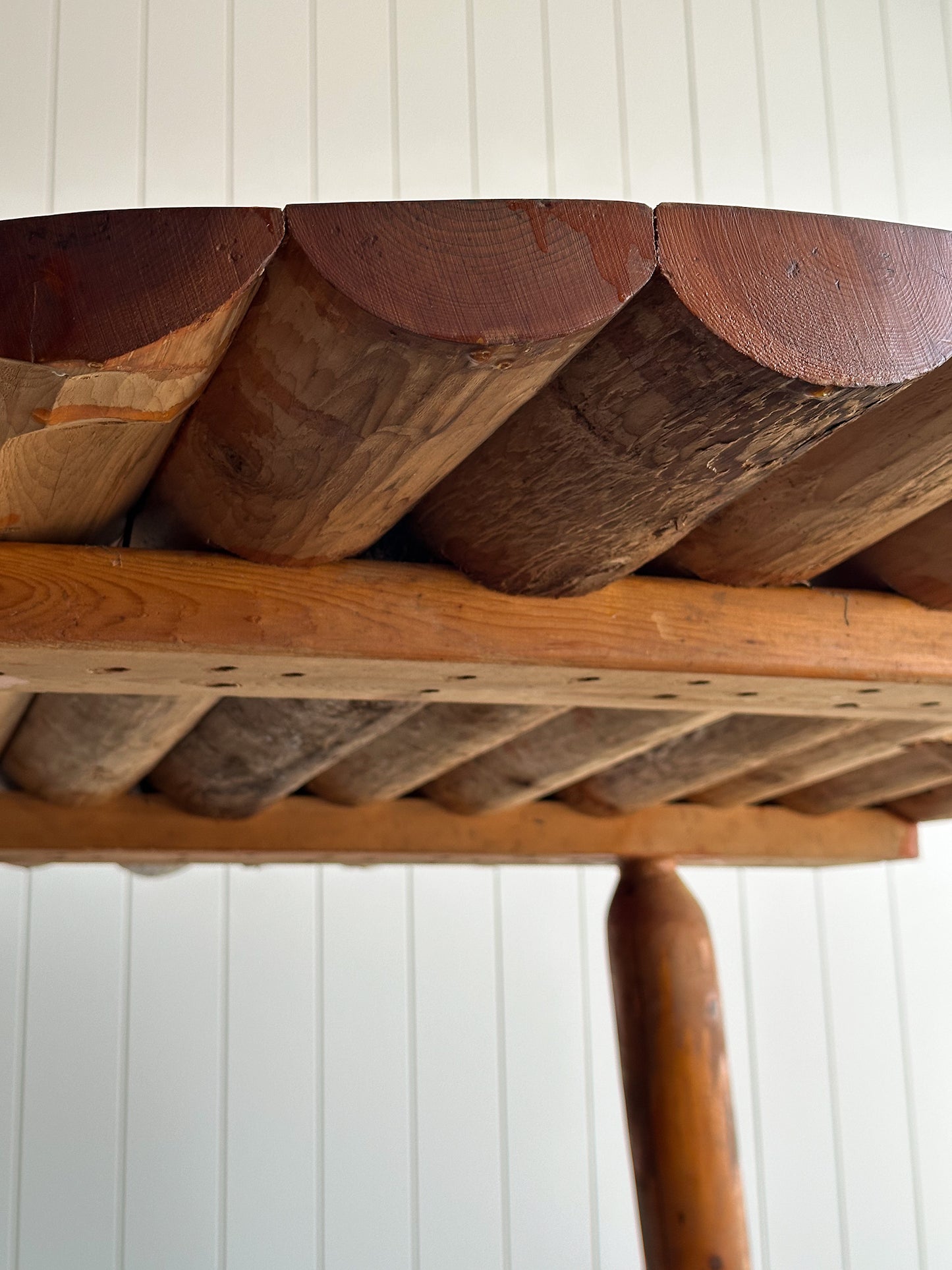 Early 20th Century Pine Dining Table with Scalloped Edge